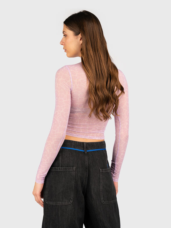 Blouse with long sleeves and sheer effect  - 3