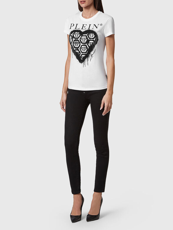 SEXY PURE T-shirt with print and rhinestones - 2