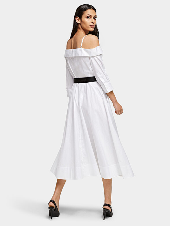 Cold shoulder poplin shirt dress - 2
