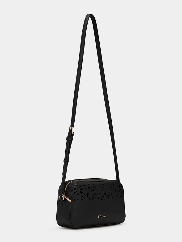 Black crossbody bag with laser perforations - 2
