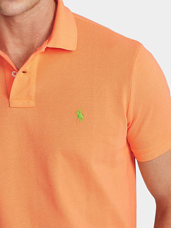 Cotton polo-shirt in orange color - 2
