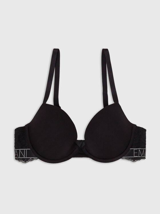 Black bra with logo details - 1