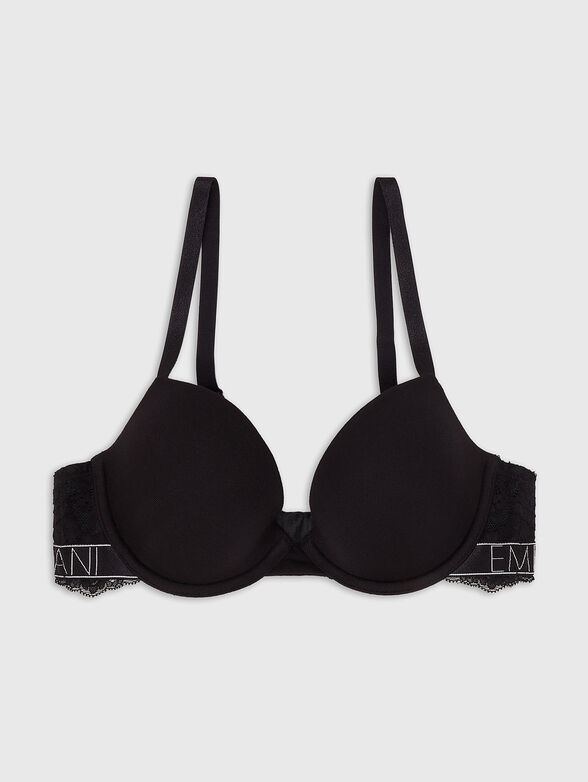 Black bra with logo details - 1