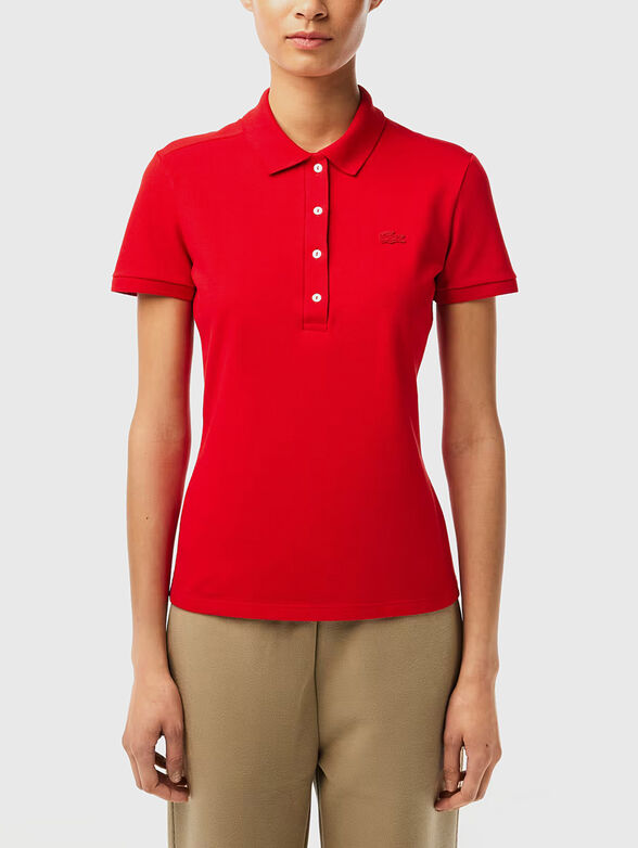 Burgundy cotton polo shirt - 1