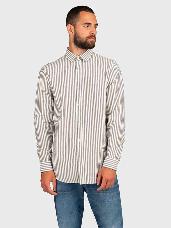 Cotton shirt with stripe print  - 1