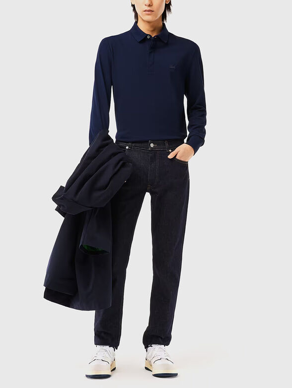 Black polo-shirt with long sleeves - 2