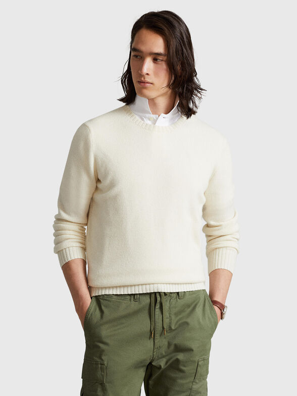 Cashmere sweater in ecru  - 1