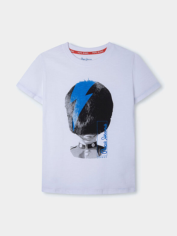 CLARENCE white T-shirt with print - 1