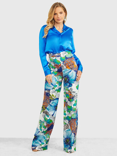 LUCY high-waisted trousers with floral print - 5