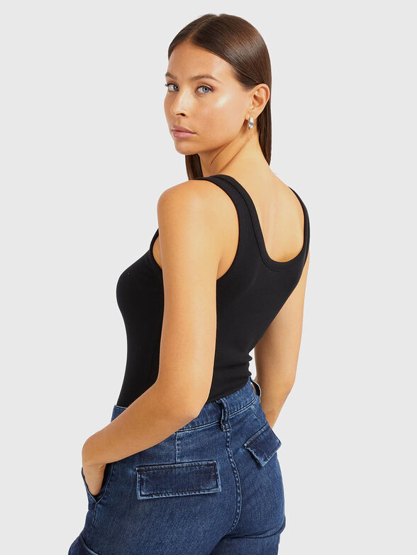 Black ripped cotton blend top - 3