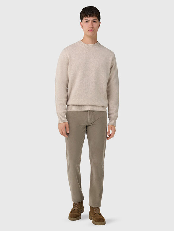 Corduroy pants with logo patch - 4