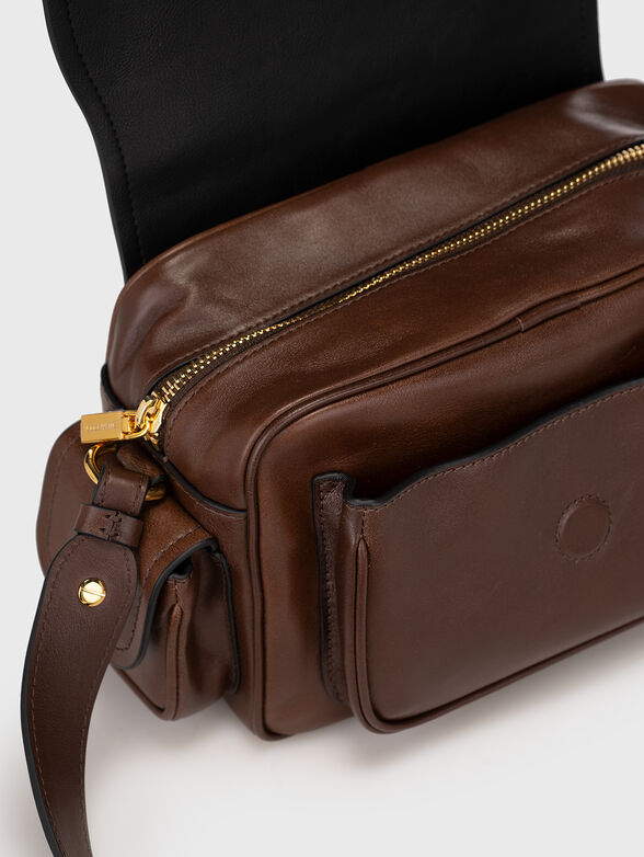 Brown genuine leather bag - 6