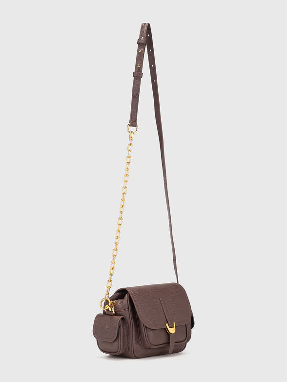 Leather crossbody bag with gold details - 2
