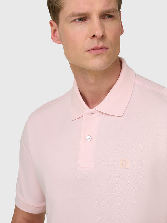 Pink cotton polo shirt - 4