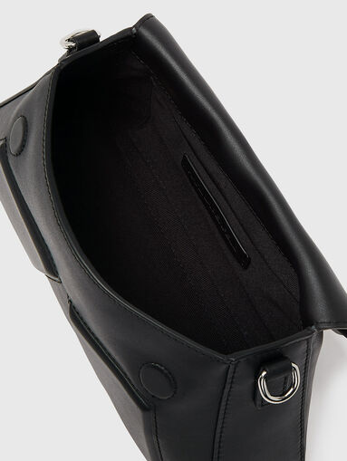 Leather crossbody bag with logo - 5