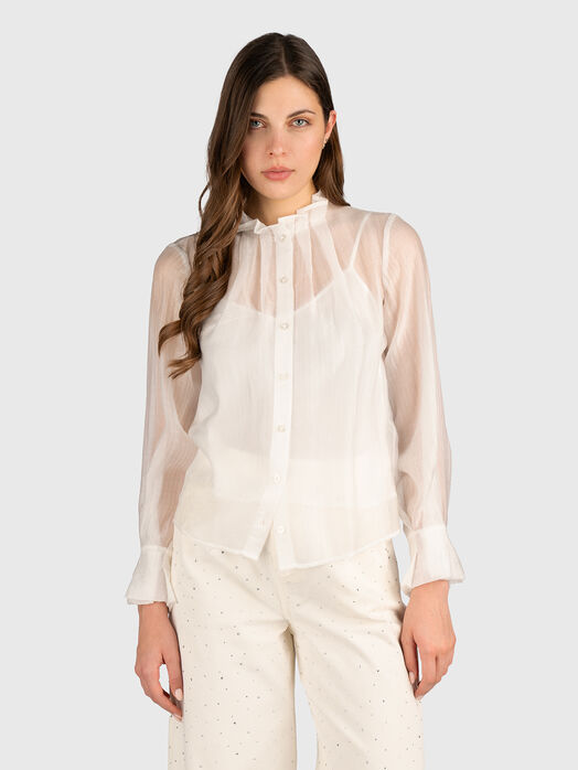 Shirt with sheer effect