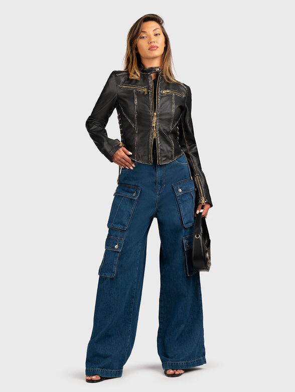 Leather biker jacket - 2