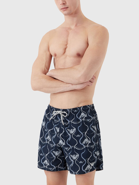 Beach shorts with monogram logo print - 2