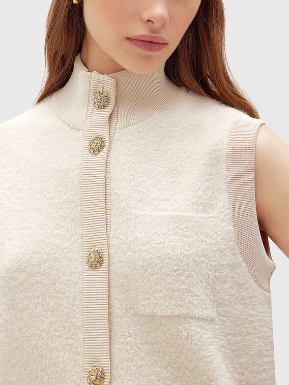 Sleeveless sweater in soft texture - 4