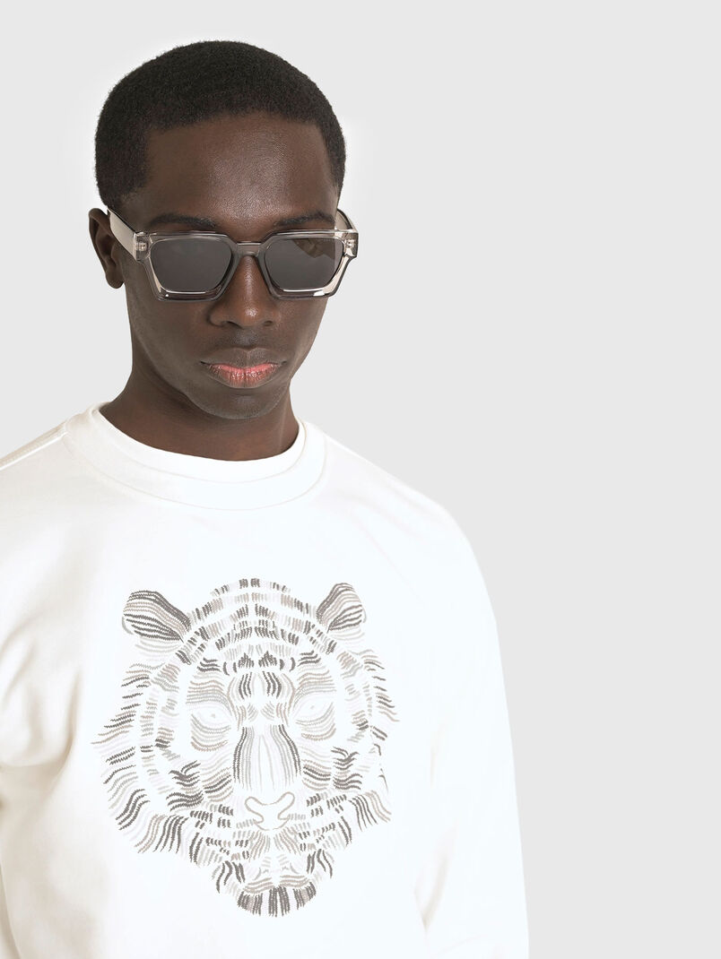 Sweatshirt with oval neckline and print - 3