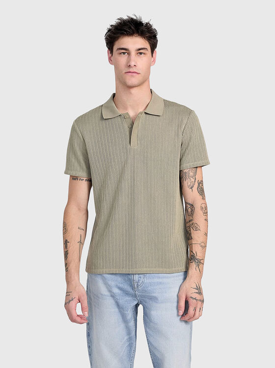 Текстуриран поло-шърт с копчета  - 1