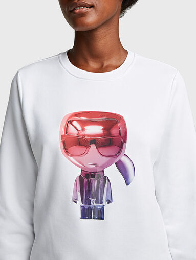 Cotton sweatshirt with logo print - 3