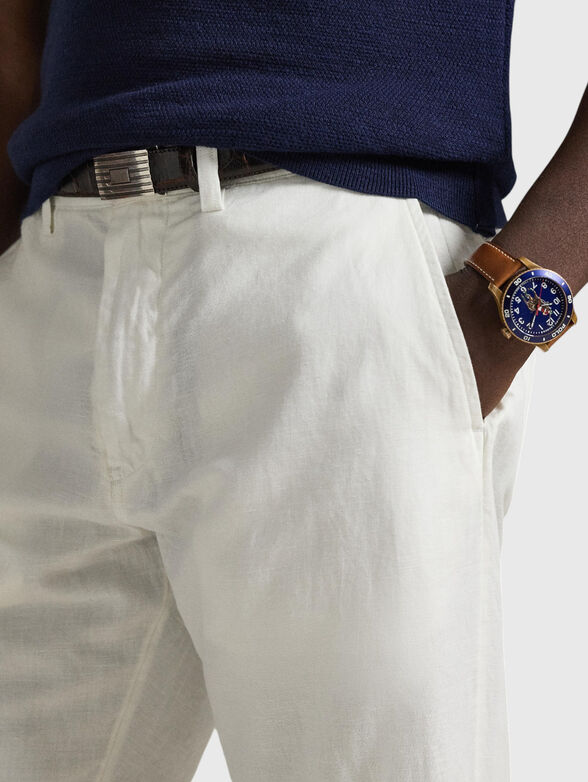 Straight-leg cotton and linen pants - 3