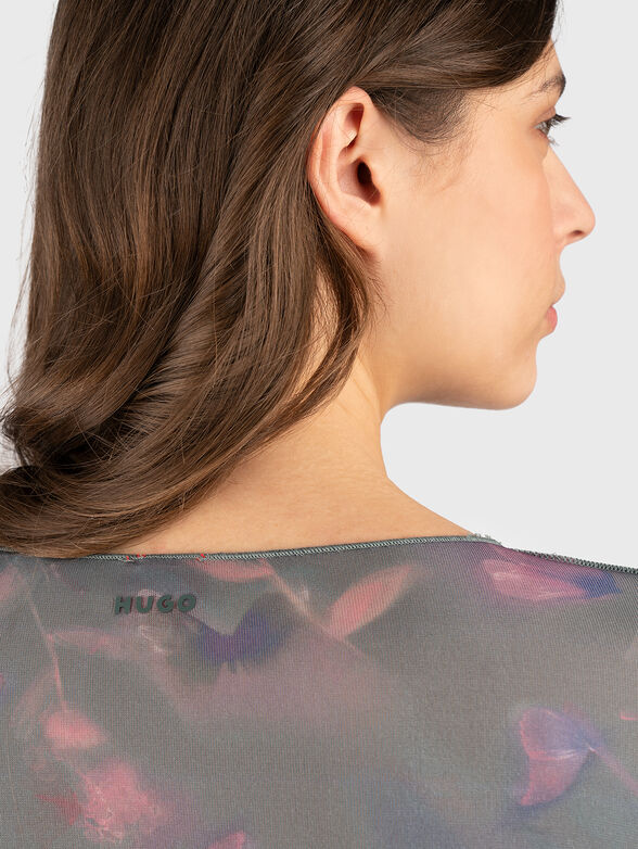 DEUPHINE blouse with long sleeves and sheer effect - 5