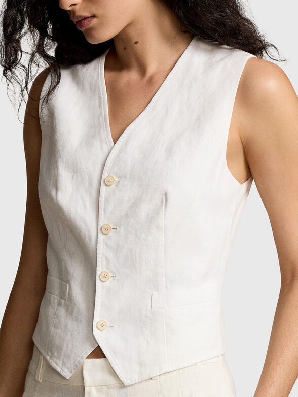 Linen blend vest - 4