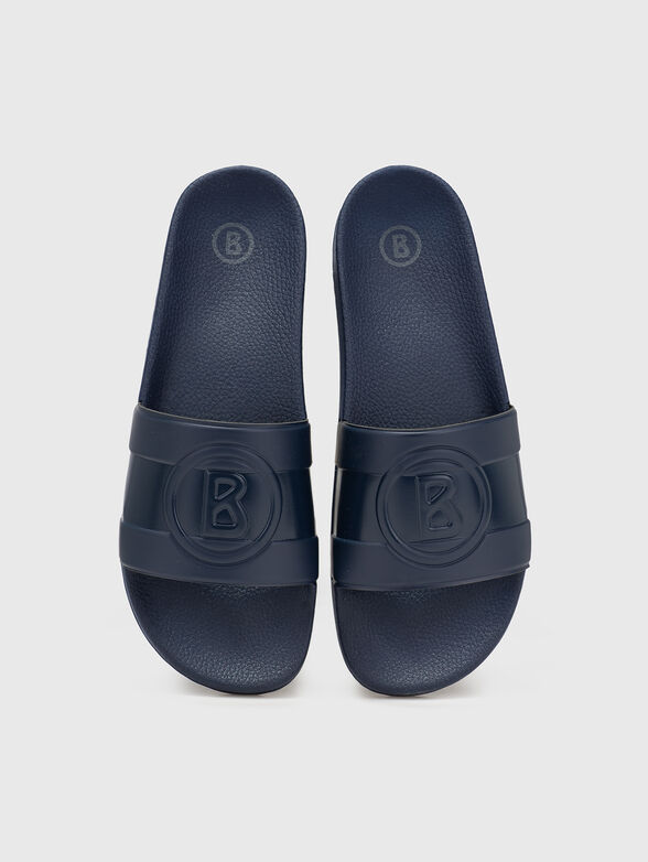 Dark blue slippers with a logo - 6