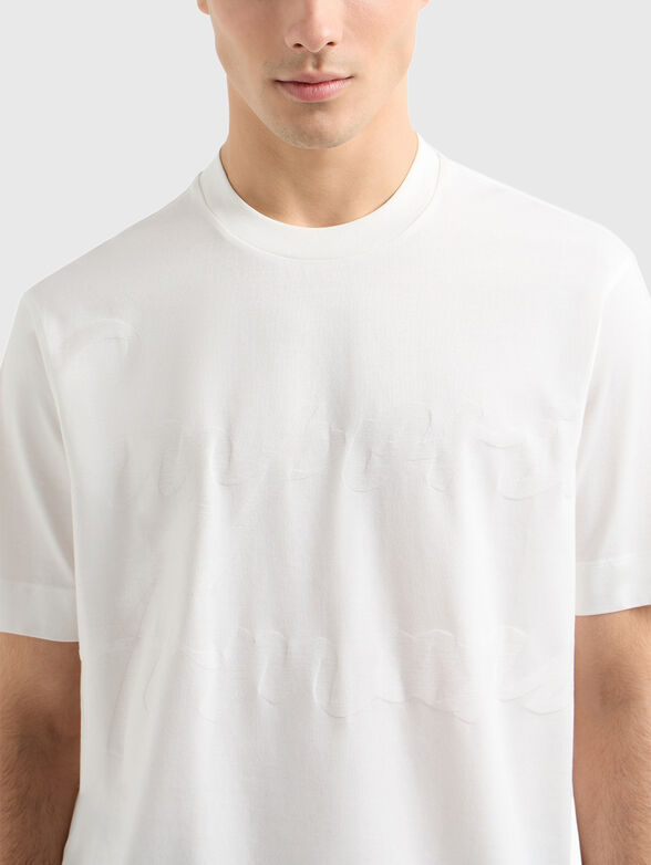 White T-shirt with oval neckline - 4