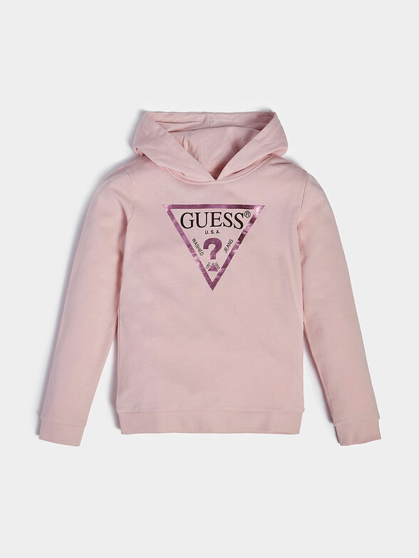 Black hooded sweatshirt with triangular logo - 1