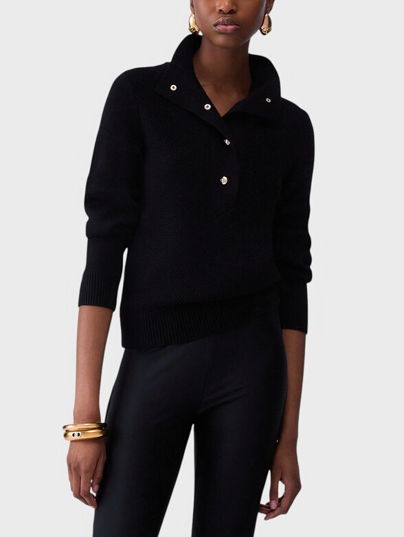 Sweater with gold buttons - 1