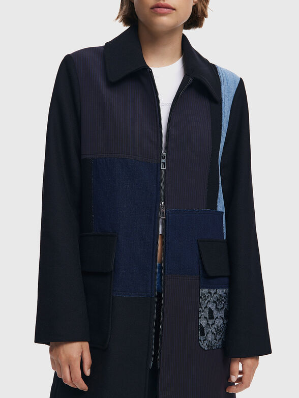 Straight patchwork coat - 5