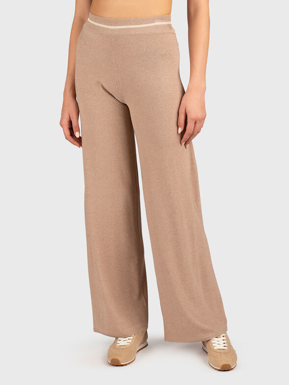 Trousers with high waist and logo - 1