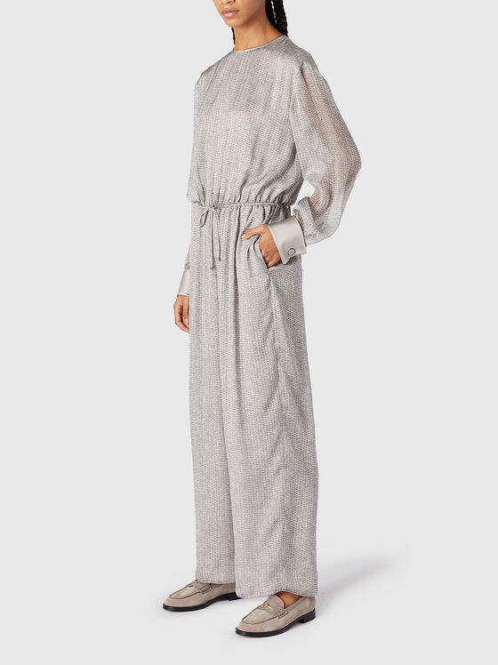 Long-sleeved jumpsuit with sheer effect - 1