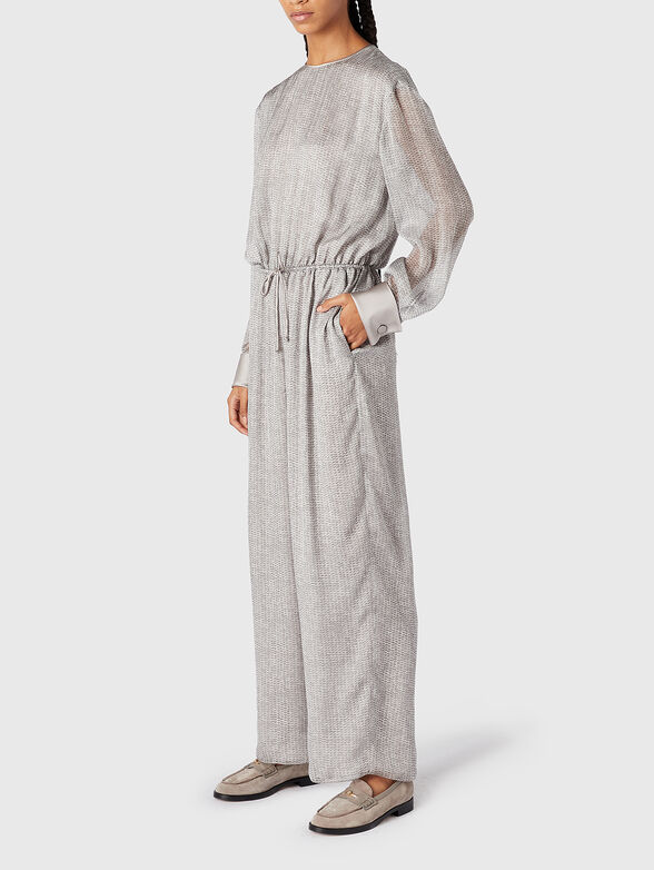 Long-sleeved jumpsuit with sheer effect - 1