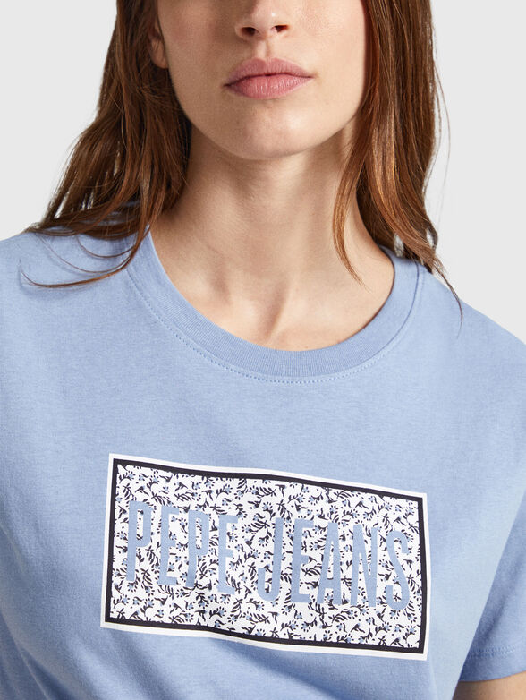 Cotton T-shirt with print and logo - 4