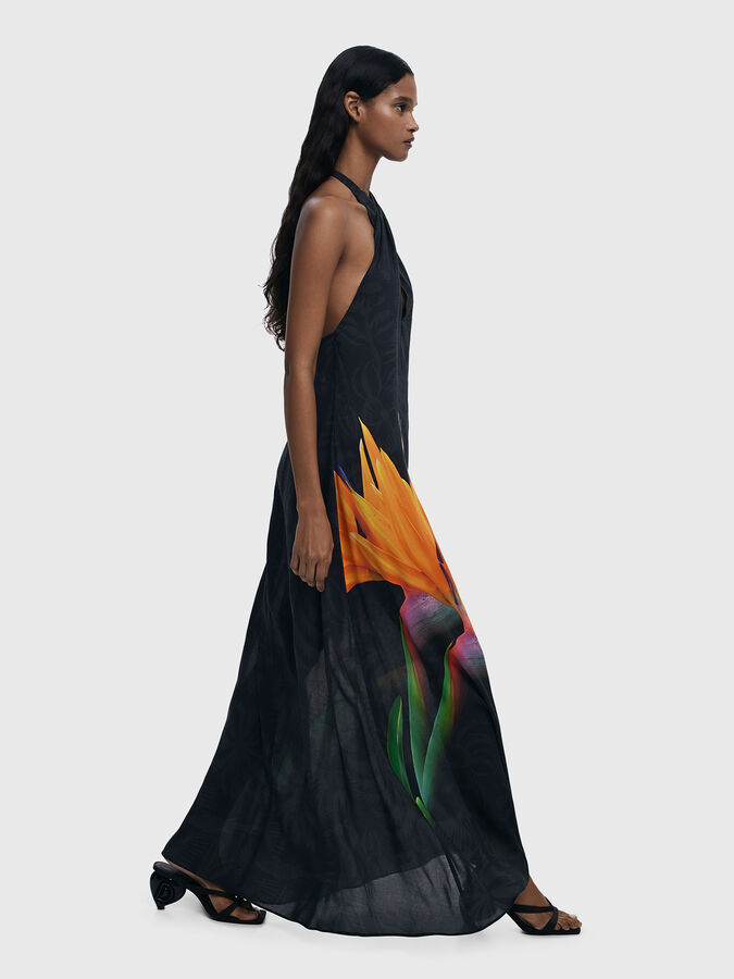 Maxi dress with halter neckline brand DESIGUAL  Globalbrandsstore.com/en