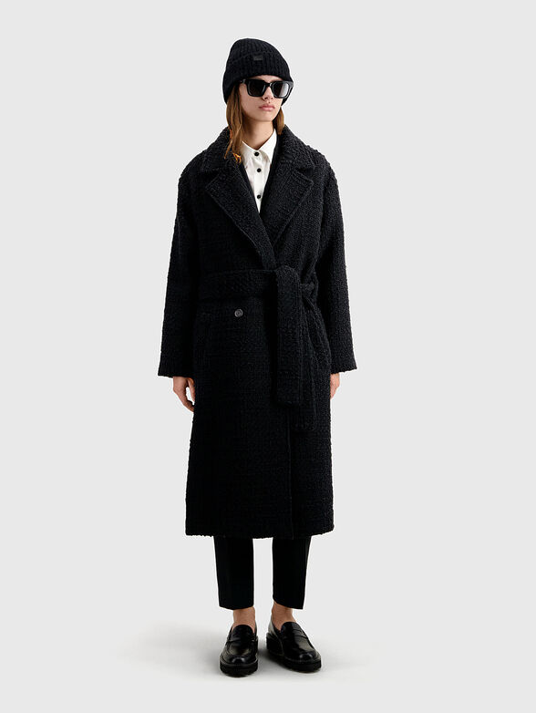 Belted black coat  - 1