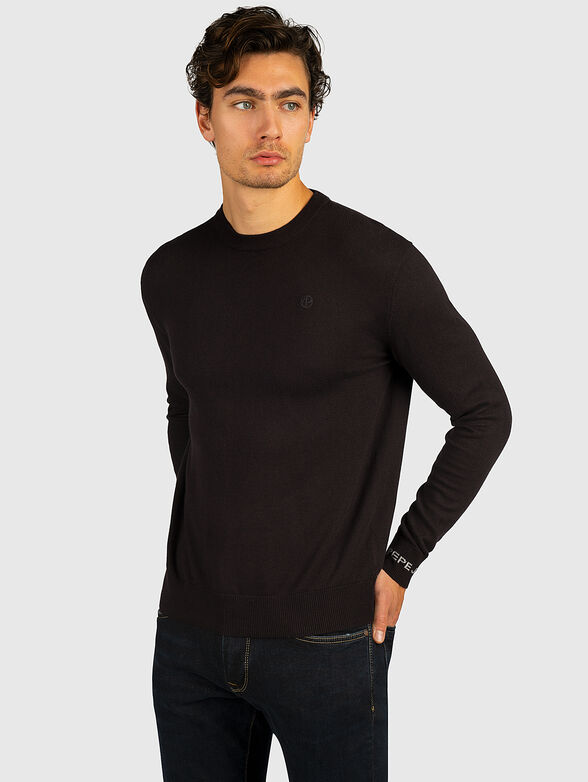 ANDRE black sweater with crew neck - 1