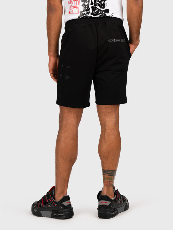 GMSH019 black shorts with accent print  - 1