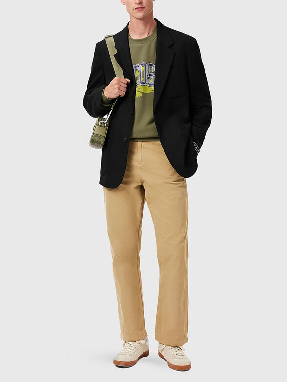 Green sweatshirt with contrasting logo print - 2