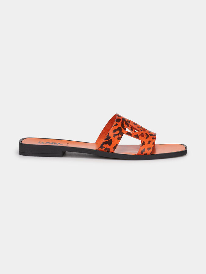 SKOOT II leather slippers with animal print brand Karl Lagerfeld —  /en