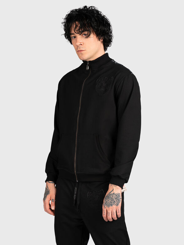 SWZ005 sweatshirt with zip and print on the back  - 1