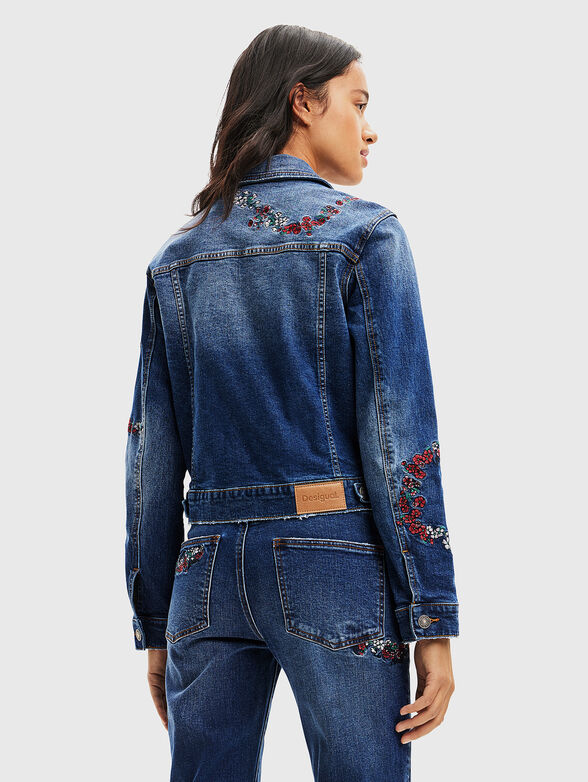 Denim embroidered jacket  - 3