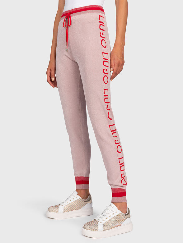 Pants with contrasting logo branding - 1