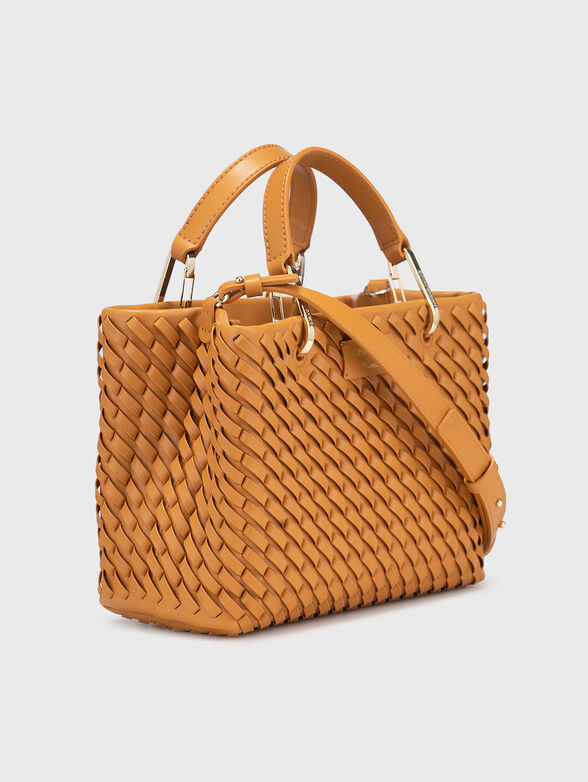 Leather bag with knitted effect and a tote - 4