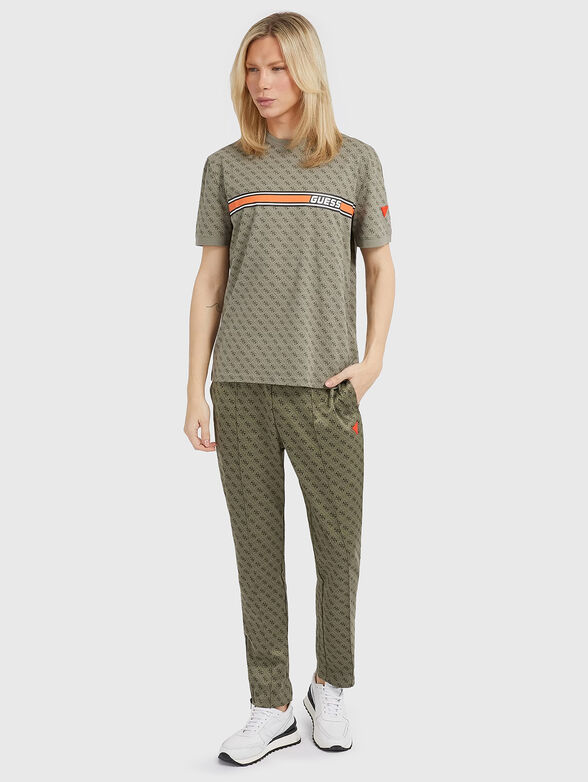 JAMEY beige T-shirt with monogram print  - 2