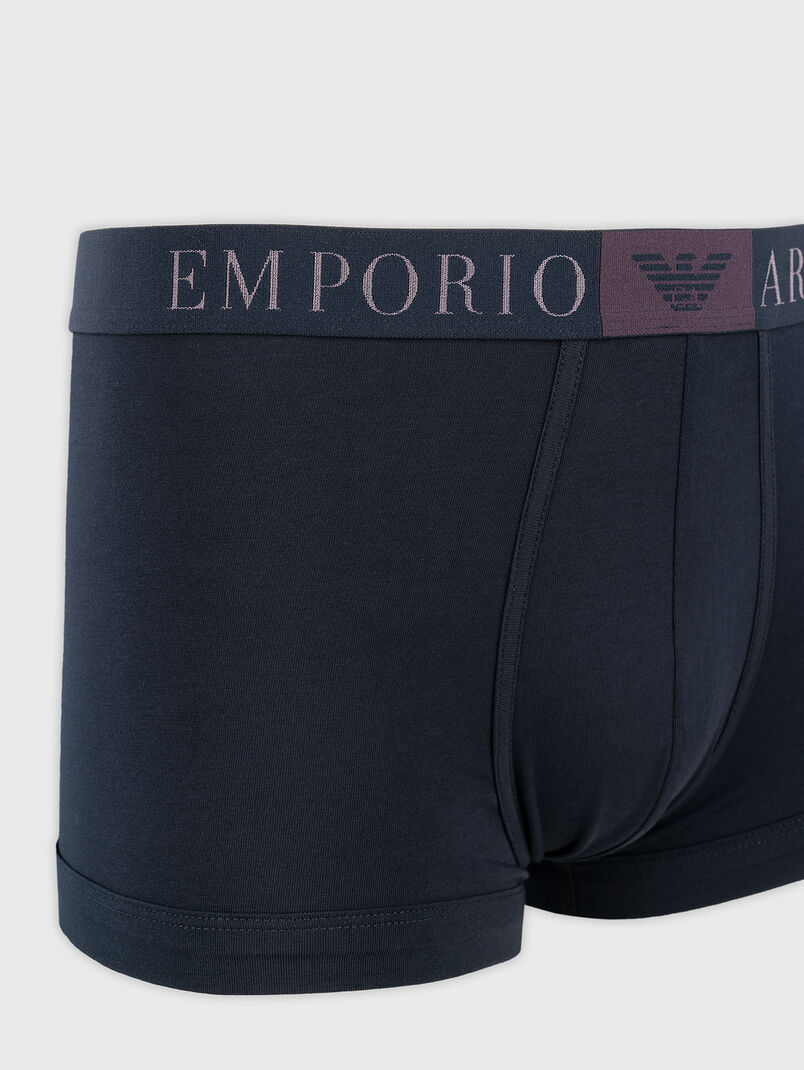 Cotton boxer shorts with contrasting logo - 3